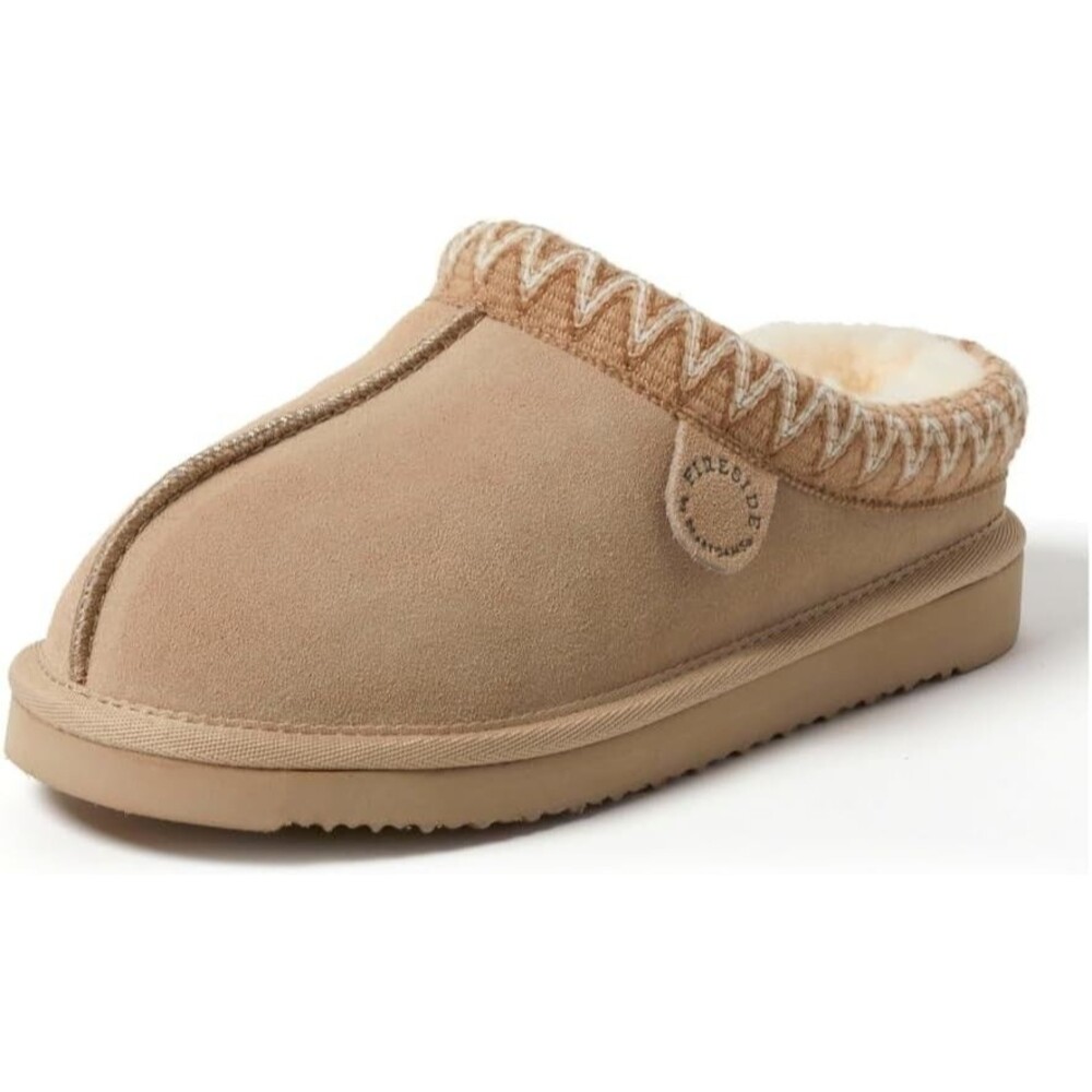 Fireside by Dearfoams Greta Shearling Women's Clog Slipper Sand Sz 6